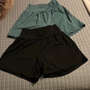 Halara set of Teal and Black High-Waisted Shorts Set M